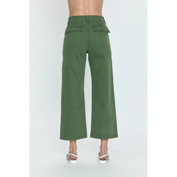 NEW PISTOLA sophia wide leg utility ankle pants in basil - Picture 3 of 4